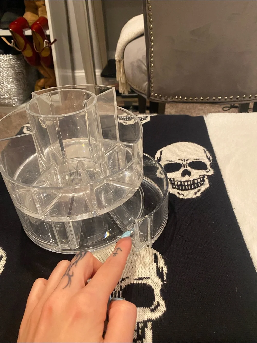 Clear makeup vanity organizer